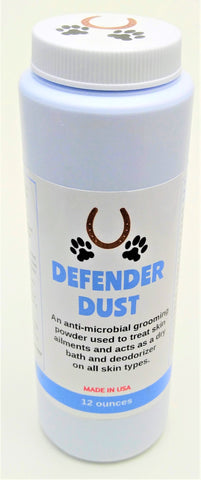 Defender Dust - Antimicrobial - Anti Fungal Grooming Powder - For All Animals - 12 Ounces